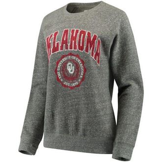 Pressbox Womens Pressbox Heathered Gray Oklahoma Sooners Edith Vintage Knobi Pullover Sweatshirt in Heather Gray at Nordstrom, Size Small