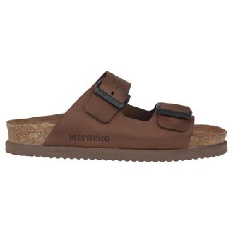 Mephisto Nerio Slippers - Heren - Sandalen - Bruin - 46 EU - Leer - Schoenen