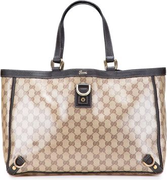 Gucci Borsa tote GG Crystal Abbey con anello a D 2016-2025 - Marrone