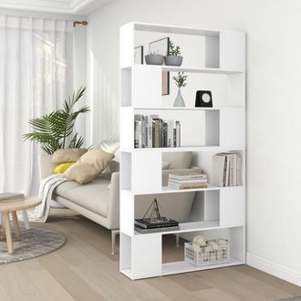 Berkfield Home Book Cabinet Room Divider White 100x24x188 cm | Size: 100 x 24 x 188 cm