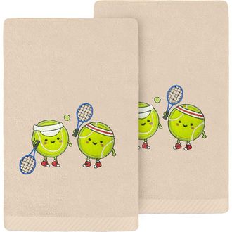 Linum Home Textiles 2-Pack Embroidered Hand Towel in Sand Tennis at Nordstrom Rack