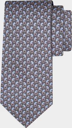 Ferragamo Ambra Animal-Print Silk Tie