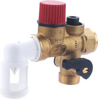 OEM Grupo De Seguridad Acodado - Lat&oacute;n - Norma Nf - Entrada Hembra 20x27 - Salida Macho 20x27 - Para Calentador El&eacute;ctrico De Acumulaci&oacute;n - 1 Unidad