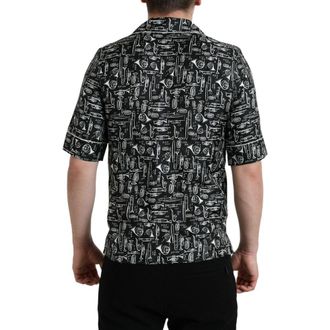 Dolce & Gabbana Mens Black Silk Shortsleeve Shirt