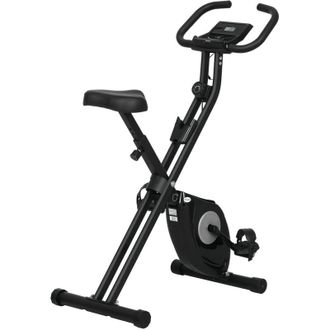 HOMCOM Bicicleta Est&aacute;tica Plegable Con 8 Niveles De Resistencia Magn&eacute;tica Bcicicleta De Ejercicio Fitness Con Pantalla Lcd Y Asiento Regulable 43x85x109 Cm