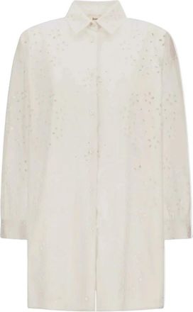 Herno Broderie Shirt - Dames - Shirt Kleedjes - Wit - S - Katoen - Kleedjes