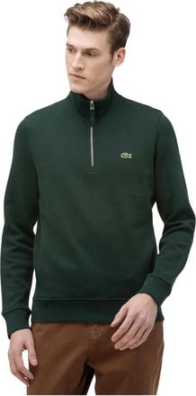 Lacoste Half-Zip Sweater - Heren - Sweatshirts - Groen - XS - Katoen - Hoodies & sweatvesten