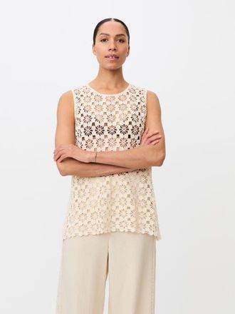 Masai Mafanelis Floral Crochet Sleeveless Top in Fog at Nordstrom, Size X-Small/small