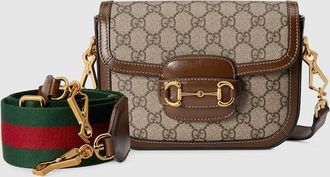 Gucci Horsebit 1955 Small Shoulder Bag, Beige, GG Canvas