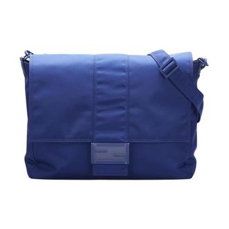 Fendi Pre-owned FF Lock Crossbody - Dames - Pre-owned - Blauw - Maat: ONE Size Nylon
