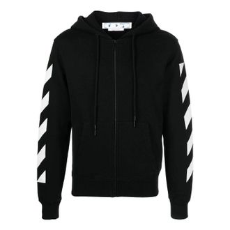 Off-white Mens Off-White FW22 Back Arrow Pattern Printing Hooded Long Sleeves Ordinary Version Black OMBE013C99FLE0061001