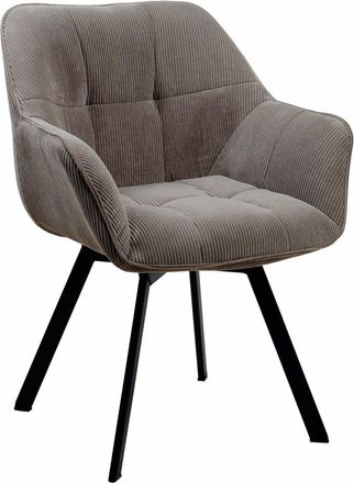 Clp Silla de comedor con reposabrazos en Pana Marrón