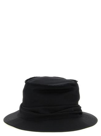 Yohji Yamamoto Black Drape Solid Bucket Hat