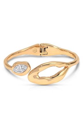 Ettika Molten Marquise Crystal Hinge Cuff Bracelet in Gold at Nordstrom