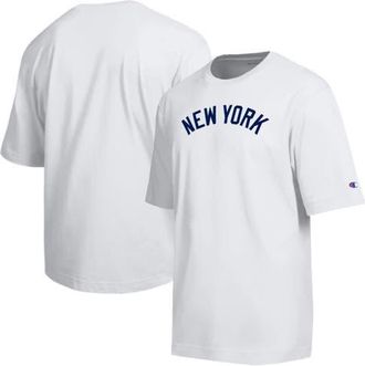 Champion Mens Champion White New York Yankees All Star Arched Chenille Wordmark T-Shirt at Nordstrom, Size Xx-Large