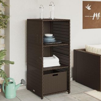 vidaXL Armario De Almacenaje De Jard&iacute;n Rat&aacute;n Pe Marr&oacute;n 50x55x115 Cm Vidaxl