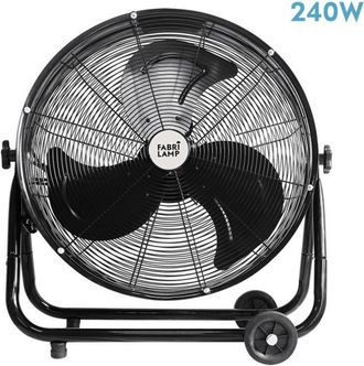 Fabrilamp Fabrilamp - Abrila - Ventilador Industrial Poniente Negro Con 3 Velocidades Ajustables Orientable 240w De Potencia Ideal Para Todo Tipo De Estancias