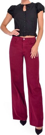 L'agence Alicent Wide Leg Jeans In Dark Port