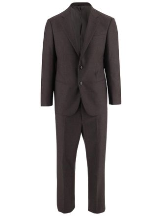 Giorgio Armani Tailored Wool Suit With Notched Lapel And Polished Finish