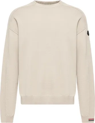 Moncler Moncler Logo Wool Sweater, Men, Beige, Size: L