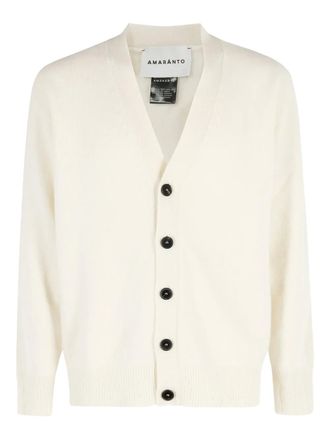 Amaranto V-neck long-sleeve cardigan - men - Wool - M - Neutrals