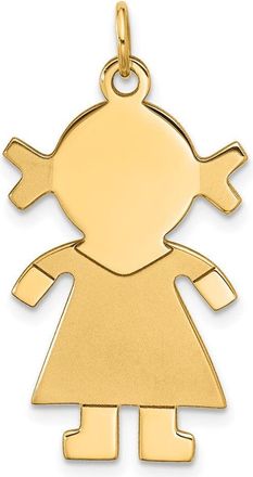 Diamond2Deal 14k Yellow Gold Satin Girl Charm