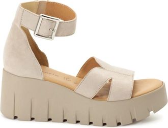 Tamaris Ledersandalette - Dames - Sleehakken - Beige - 39 EU - Leer - Schoenen