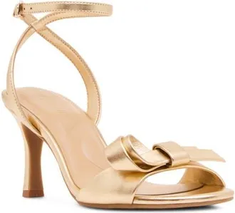 Anne Klein Jeanne Ankle Strap Sandal in Light Gold at Nordstrom, Size 7.5
