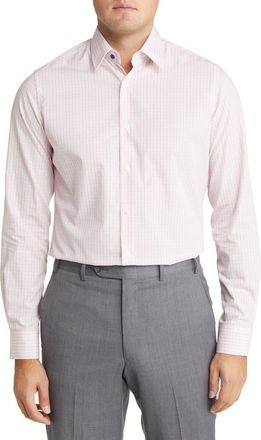 Duchamp Mens Tailored Fit Check Dress Shirt at Nordstrom, Size 14.5