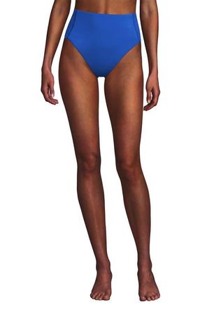 Lands End Plus Size Tugless QuickDry High Waisted High Leg Bikini Bottoms in Bright Cobalt Blue at Nordstrom, Size 18W