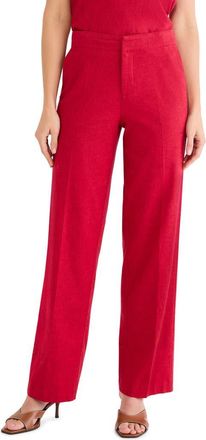 Nic+Zoe Lenox Linen Blend Pants in Red Mix at Nordstrom, Size 18