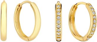 Isabel Bernard Cadeau dIsabel Oorbellen Cadeauset met Zirkonia - Dames - Oorbellen - Geel - ONE Size - Accessoires