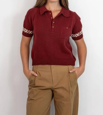Alix of Bohemia Lessi Knit Top In Red Mesa