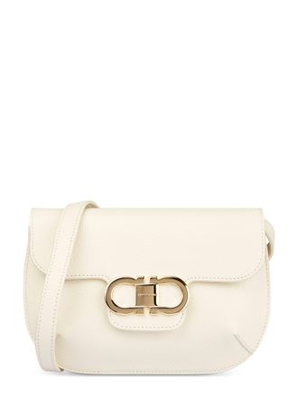 Ferragamo Rectangular White Calf Leather Shoulder Bag