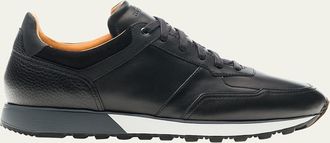 Magnanni Mens Arco Mix-Leather Trainer Sneakers