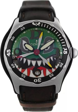 Corum Pre-owned Corum Bubble Dive Bomber Automatic Green Dial Ladies Watch 82.180.20