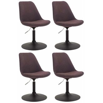Clp Set De 4 Sillas De Comedor Maverick En Tela Marr&oacute;n Negro