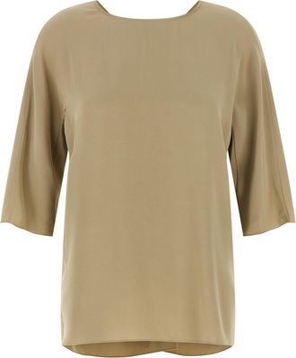 Max Mara Beige Silk Womens Blouse