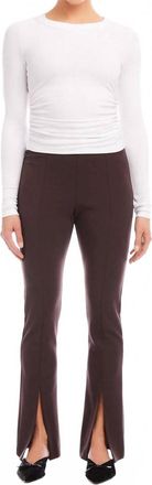 Fifteen Twenty Harlow Front Slit Bootcut Pants In Brown