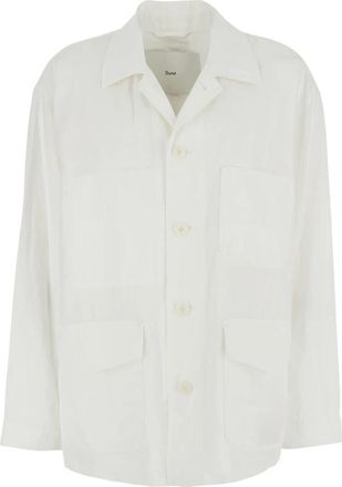 Dunst Wide-Collar Patch-Pocket Jacket - Heren - Casual Overhemden - Wit - S - Katoen - Overhemden
