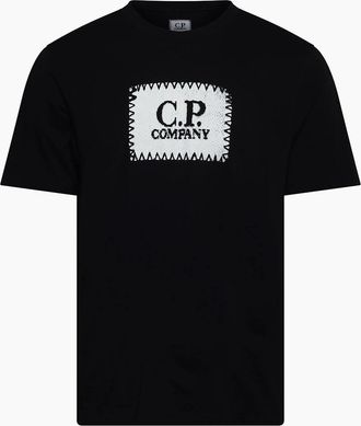 C.P. Company Mens 30/1 Jersey Logo Label T-Shirt - Black - Size: 38