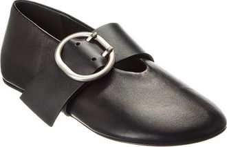 Jil Sander Cannolo Buckle Strap Leather Flat