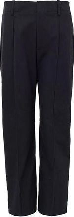 Bottega Veneta Katoenen Twill Broek - Dames - Straight fit broeken - Zwart - 2XS - Katoen - Broeken