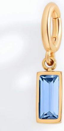 Mint & Lily Dainty Baguette Birthstone Charm in December Blue Zircon at Nordstrom