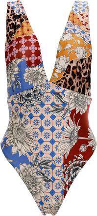 Agua Bendita Tulipa gewatteerd badpak - Blauw