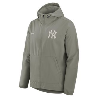 Nike New York Yankees Unlimited Packable Nike Mens MLB Full-Zip Hooded Jacket in Grey | 02P1N05KNK-VCZ