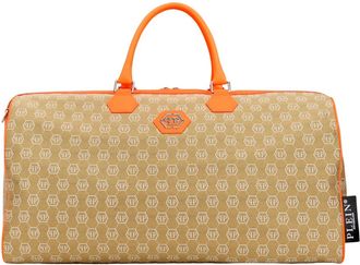 Philipp Plein Weekendtas Jacquard Monogram - Heren - Weekendtassen - Beige - ONE Size - Leer - Tassen