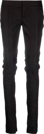 Gucci 2000s gathering-detailed low-rise trousers - women - Acetate/Nylon/Spandex/Elastane - 40 - Brown