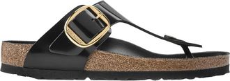 Birkenstock Gizeh Big Buckle Regular Fit - Dames - Slippers - Zwart - 38 EU - Leer - Schoenen