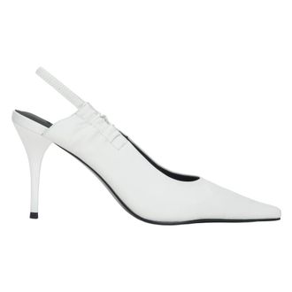 Estro & Luminara Pumps, female, White, Size: 10 US Pointed Slingback Pumps